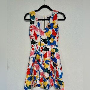 J. Crew Colorful Floral A-Line Dress Artsy twee summer garden wedding guest